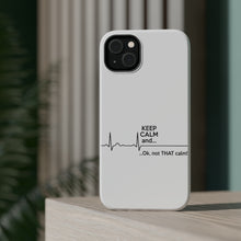DistinctInk ToughCase for Apple iPhone, Compatible with MagSafe Charging - Keep Calm and…. Flatline