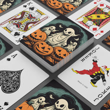 DistinctInk Playing / Poker Cards with Spooky Skeleton Pumpkins Design for Halloween