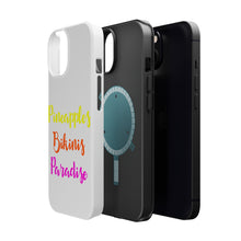 DistinctInk ToughCase for Apple iPhone, Compatible with MagSafe Charging - Pineapples Bikinis Paradise