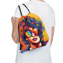 DistinctInk Drawstring Bag Backpack with Start Building Your Dreams Design for LGBTQ+ Pride