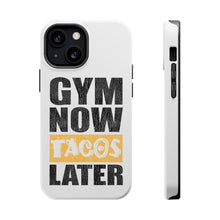 DistinctInk ToughCase for Apple iPhone, Compatible with MagSafe Charging - Gym Now Tacos Later
