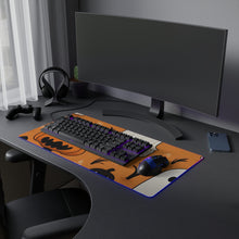 DistinctInk LED Gaming Mouse Pad with Ghost Skeleton Pumpkin Cartoons Design for Halloween