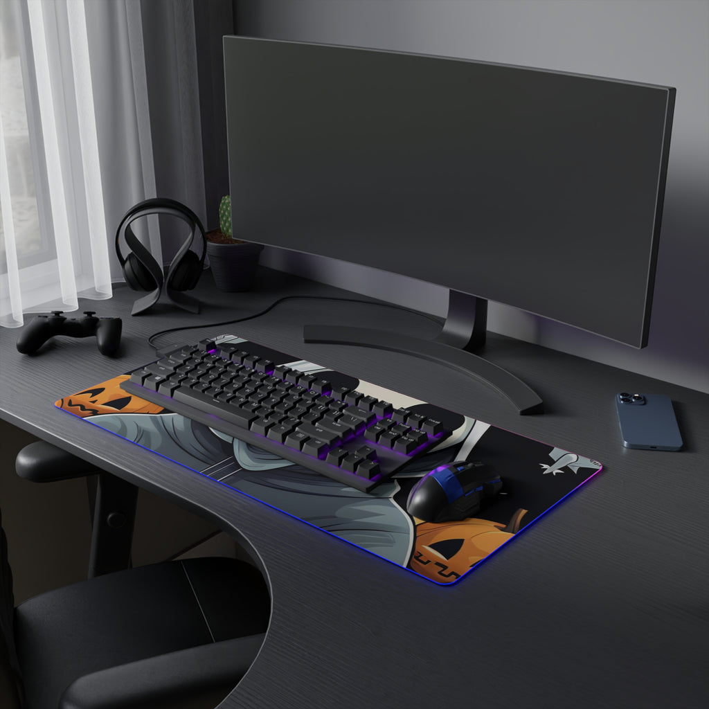 LED Gaming Mouse Pad with Skeleton Ghost and Pumpkin Design for Halloween, view 15