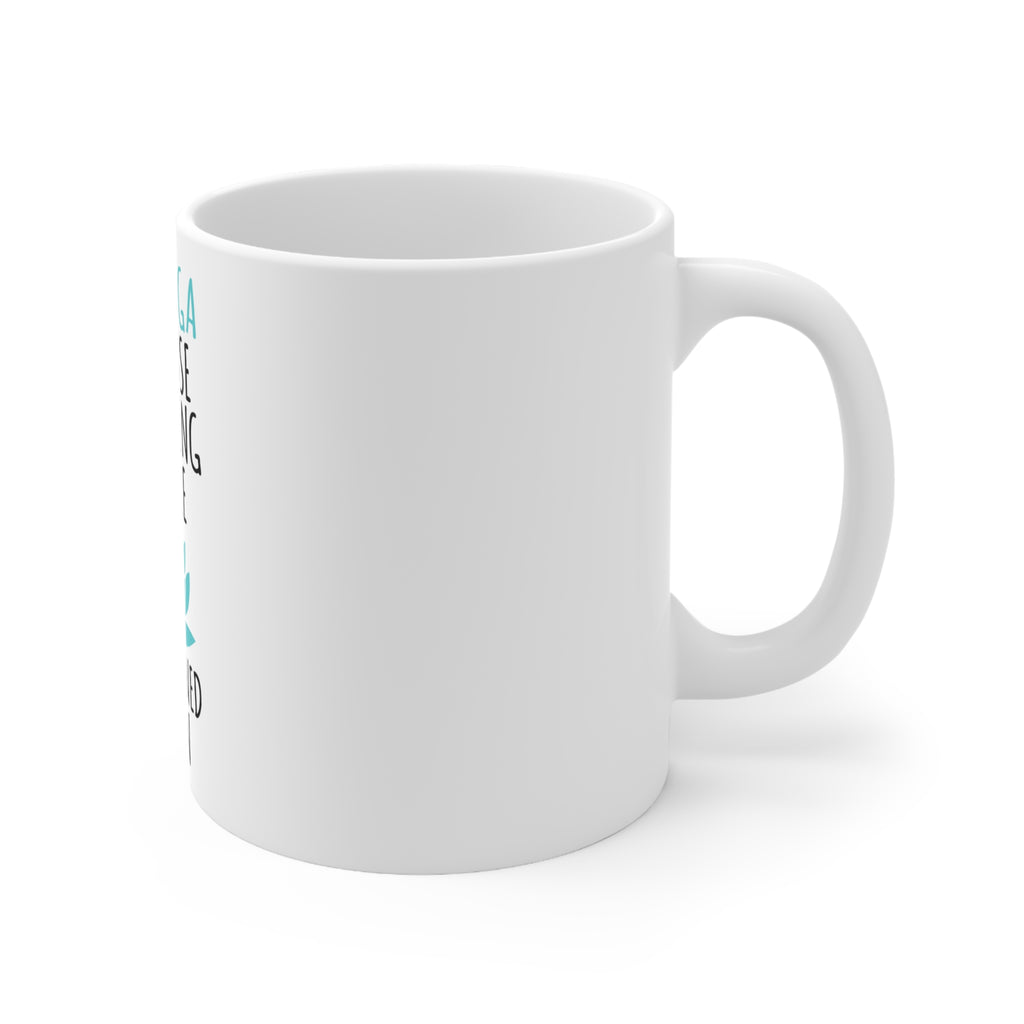 Glossy White Coffee / Tea Mug - I Do Yoga Punching People Frowned Upon, view 3