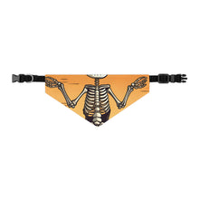 DistinctInk Adjustable Pet Banana Collar with Skelefun Halloween Design for Halloween