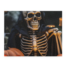 DistinctInk Jigsaw Puzzle with Skellington's Spooky Soiree Design for Halloween
