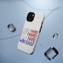 DistinctInk ToughCase for Apple iPhone, Compatible with MagSafe Charging - Work Hard Hit Hard Play Hard Win Easy