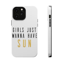 DistinctInk ToughCase for Apple iPhone, Compatible with MagSafe Charging - Girls Just Wanna Have Sun