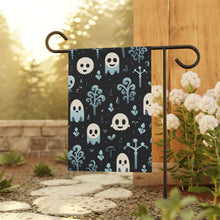 DistinctInk Garden & House Banner / Flag with Ghastly Skeletal Shadows Design for Halloween