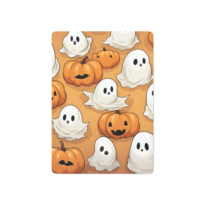 DistinctInk Playing / Poker Cards with Ghostly Skeleton Pumpkin Patch Design for Halloween