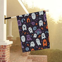 DistinctInk Garden & House Banner / Flag with Skeletal Ghostly Pumpkins Design for Halloween