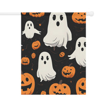 DistinctInk Garden & House Banner / Flag with Ghost Skeleton Pumpkin Cartoon Design for Halloween