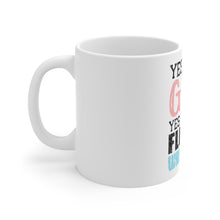 DistinctInk Glossy White Coffee / Tea Mug - Yes I'm a Girl Yes I Speak Fluent Wrestling