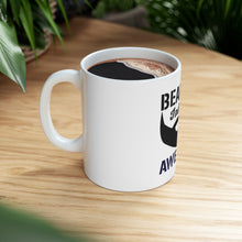 DistinctInk Glossy White Coffee / Tea Mug - Bearded Inked & Awesome