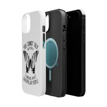 DistinctInk ToughCase for Apple iPhone, Compatible with MagSafe Charging - Can't Talk Butterfly with Caterpillar People