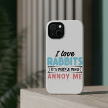 DistinctInk ToughCase for Apple iPhone, Compatible with MagSafe Charging - Love Rabbits - People Annoy Me
