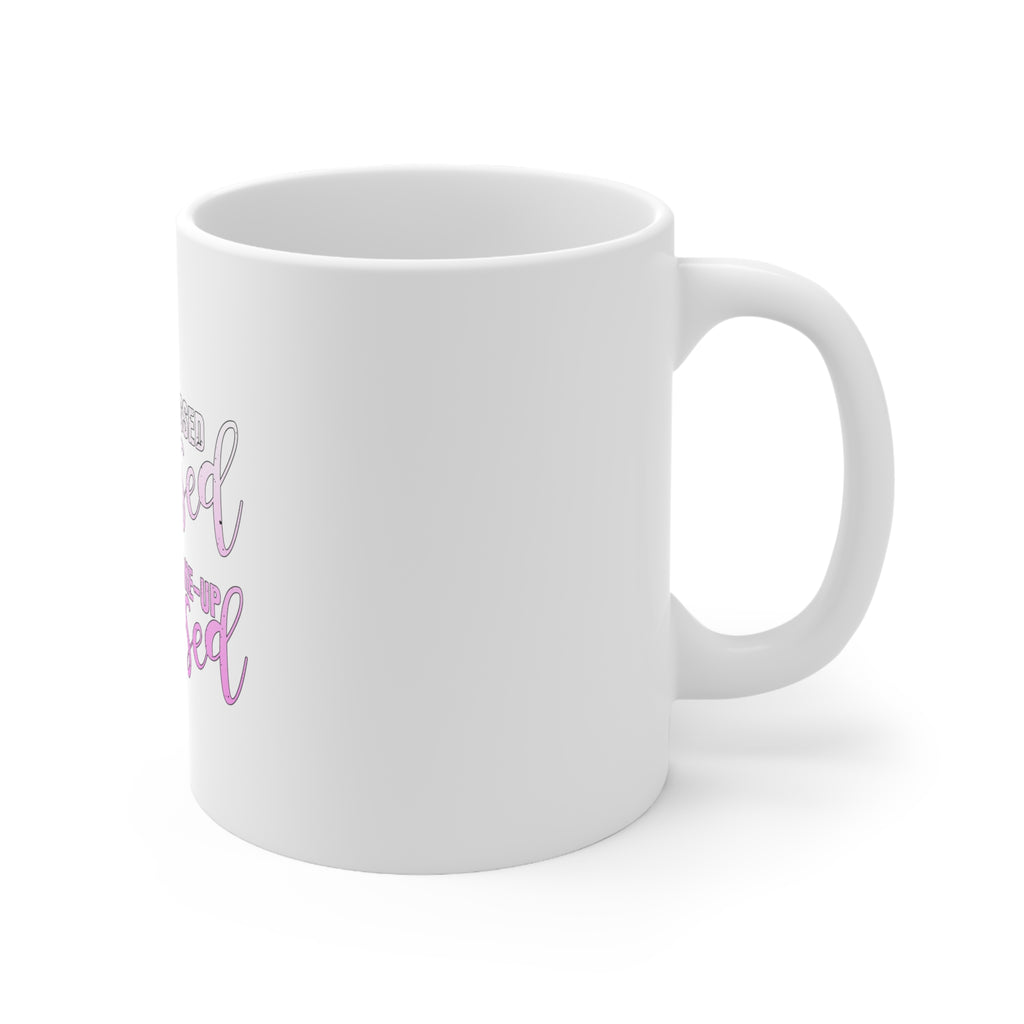 Glossy White Coffee / Tea Mug - Stressed Blessed Make Up Obsessed, view 3