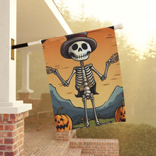 DistinctInk Garden & House Banner / Flag with Skelefun Halloween Design for Halloween
