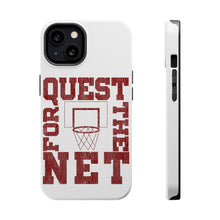 DistinctInk ToughCase for Apple iPhone, Compatible with MagSafe Charging - Quest For The Net Basketball