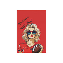 DistinctInk Garden & House Banner Flag with What Time Is Taylor's Game? design