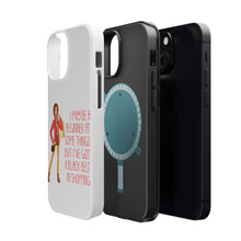 DistinctInk ToughCase for Apple iPhone, Compatible with MagSafe Charging - Beginner at Some Things Black Belt in Shopping