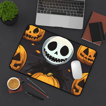 DistinctInk Desk Mat with Ghastly Skeleton Pumpkins Design for Halloween
