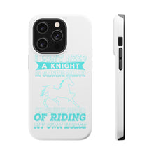 DistinctInk ToughCase for Apple iPhone, Compatible with MagSafe Charging - Don't Need Night - Perfectly Capable Horse