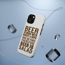 DistinctInk ToughCase for Apple iPhone, Compatible with MagSafe Charging - Beer Is Barley & Hops Beer is Salad