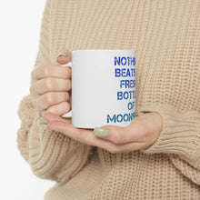 DistinctInk Glossy White Coffee / Tea Mug - Nothing Beats a Fresh Bottle of Moonshine