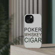 DistinctInk ToughCase for Apple iPhone, Compatible with MagSafe Charging - Poker Whiskey Cigar