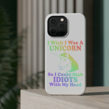 DistinctInk ToughCase for Apple iPhone, Compatible with MagSafe Charging - I Wish I Was a Unicorn So I Could Stab Idiots