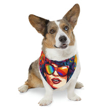 DistinctInk Adjustable Pet Banana Collar with Start Building Your Dreams Design for LGBTQ+ Pride