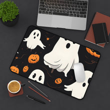 DistinctInk Desk Mat with Ghost Skeleton Pumpkin Cartoon Design for Halloween