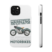 DistinctInk ToughCase for Apple iPhone, Compatible with MagSafe Charging - Spontaneously Talking About Motorcycles
