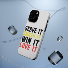 DistinctInk ToughCase for Apple iPhone, Compatible with MagSafe Charging - Serve It Smash It Win It Love It Tennis