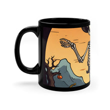 DistinctInk Black Coffee Mug - Skelefun Halloween for Halloween