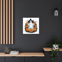 DistinctInk Canvas Wall Art with Ghost Skeleton Pumpkins Pattern for Halloween