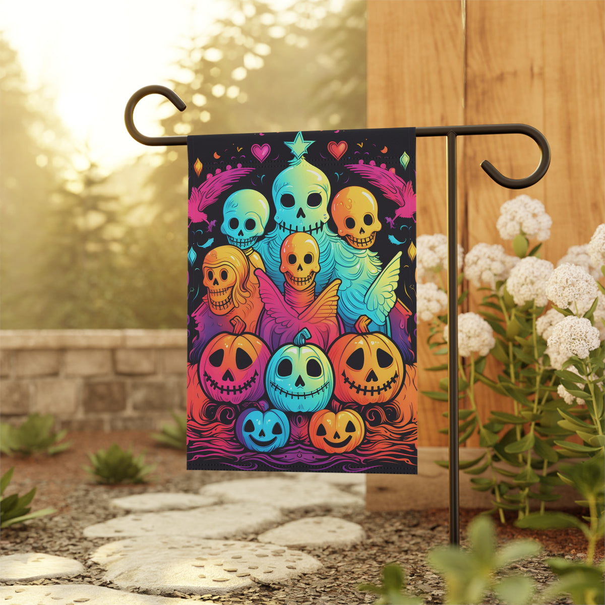 Garden & House Banner Flag with The Joy of Connecting Design for Halloween LGBTQ+ Pride, view 5