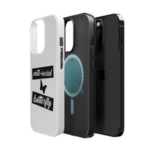 DistinctInk ToughCase for Apple iPhone, Compatible with MagSafe Charging - Anti-Social Butterfly