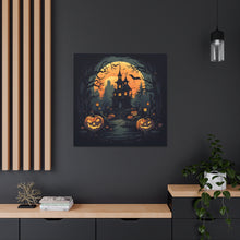 DistinctInk Canvas Wall Art with Spooky Trick or Treating for Halloween