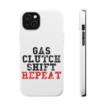 DistinctInk ToughCase for Apple iPhone, Compatible with MagSafe Charging - Gas Clutch Shift Repeat