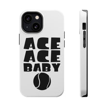 DistinctInk ToughCase for Apple iPhone, Compatible with MagSafe Charging - Ace Ace Baby Tennis