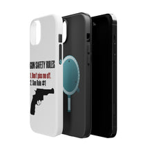 DistinctInk ToughCase for Apple iPhone, Compatible with MagSafe Charging - Gun Safety Rules, Don't Piss Me Off