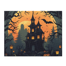DistinctInk Jigsaw Puzzle with Spooky Trick or Treating Design for Halloween