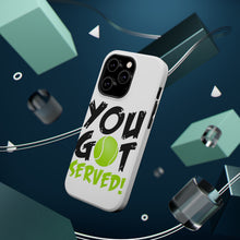 DistinctInk ToughCase for Apple iPhone, Compatible with MagSafe Charging - You Got Served Tennis