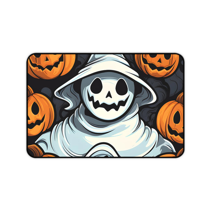 DistinctInk Desk Mat with Spooky Skeletal Pumpkin Patch Design for Halloween