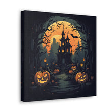 DistinctInk Canvas Wall Art with Spooky Trick or Treating for Halloween