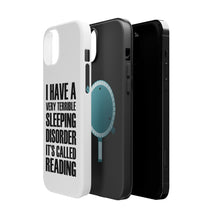 DistinctInk ToughCase for Apple iPhone, Compatible with MagSafe Charging - Terrible Sleeping Disorder Called Reading