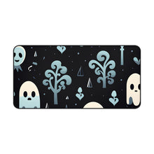 DistinctInk Desk Mat with Ghastly Skeletal Shadows Design for Halloween
