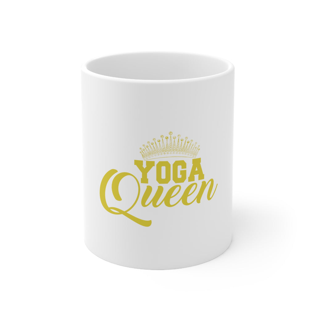 Glossy White Coffee / Tea Mug - Yoga Queen Crown